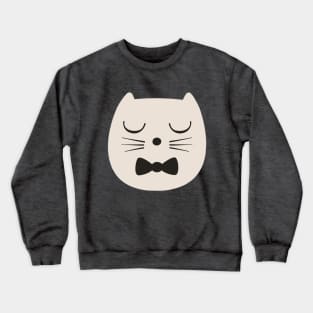 Puss Whiskas Cartoon Pussy Cat, Bow Tie Crewneck Sweatshirt